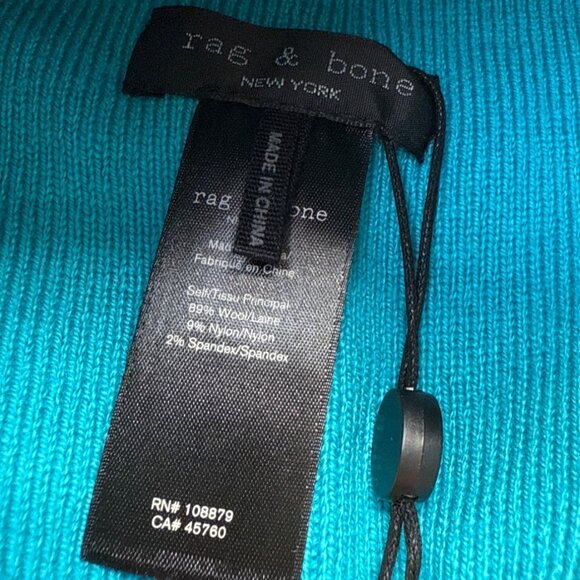 Rag & Bone New York Aqua Blue Knit Beanie Hat One Size - New - Picture 9 of 12